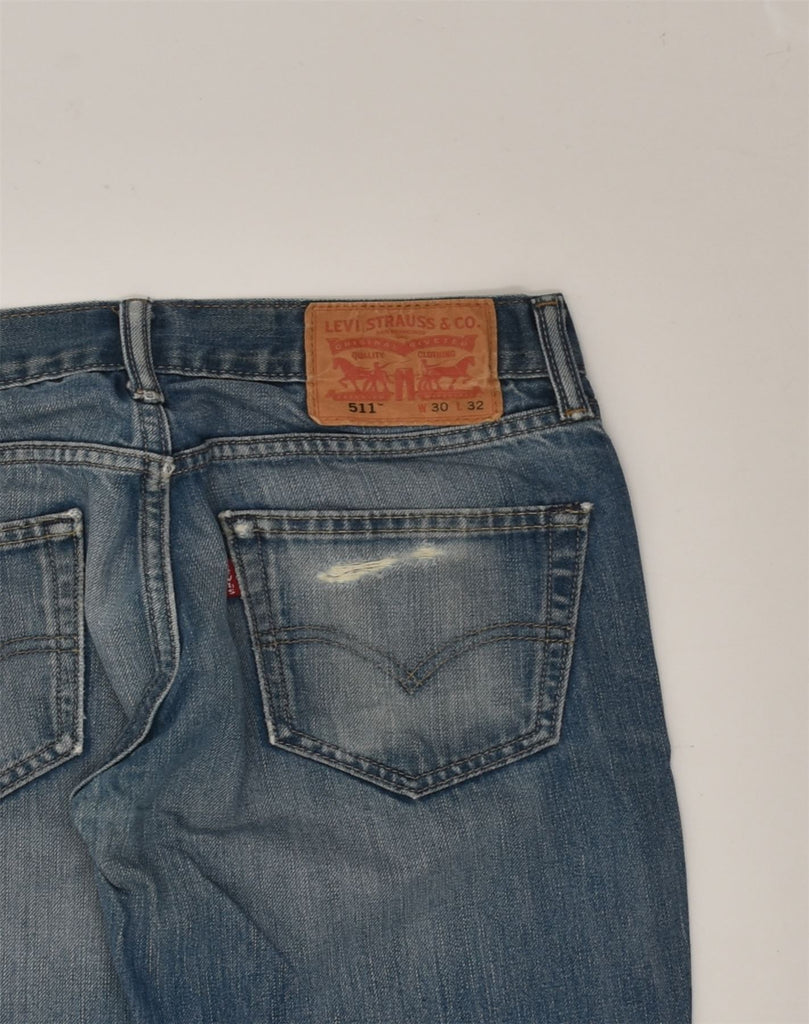 LEVI'S Womens 511 Slim Jeans W30 L32 Blue Cotton | Vintage Levi's | Thrift | Second-Hand Levi's | Used Clothing | Messina Hembry 