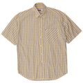 Fila Mens Short Sleeve Shirt Medium Yellow Check Cotton