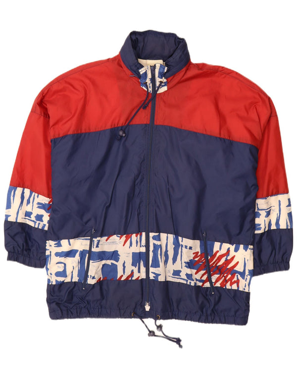 Vintage Mens Rain Jacket UK 42 XL Navy Blue Colourblock