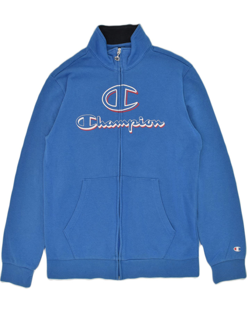 CHAMPION Boys Graphic Tracksuit Top Jacket 13-14 Years XL Blue Cotton | Vintage Champion | Thrift | Second-Hand Champion | Used Clothing | Messina Hembry 