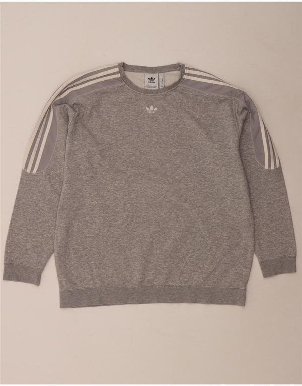 ADIDAS Mens Sweatshirt Jumper XL Grey Flecked Cotton
