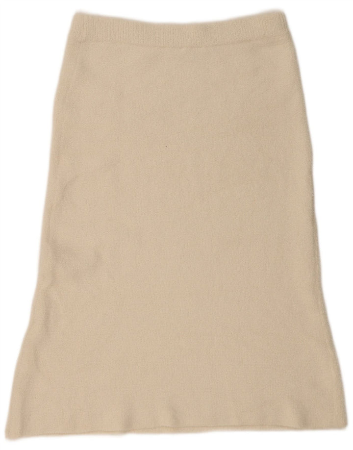 Zara Womens A-Line Skirt Large W34  Beige Polyamide