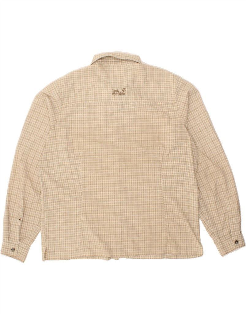 JACK WOLFSKIN Womens Shirt UK 20 2XL Beige Check | Vintage Jack Wolfskin | Thrift | Second-Hand Jack Wolfskin | Used Clothing | Messina Hembry 