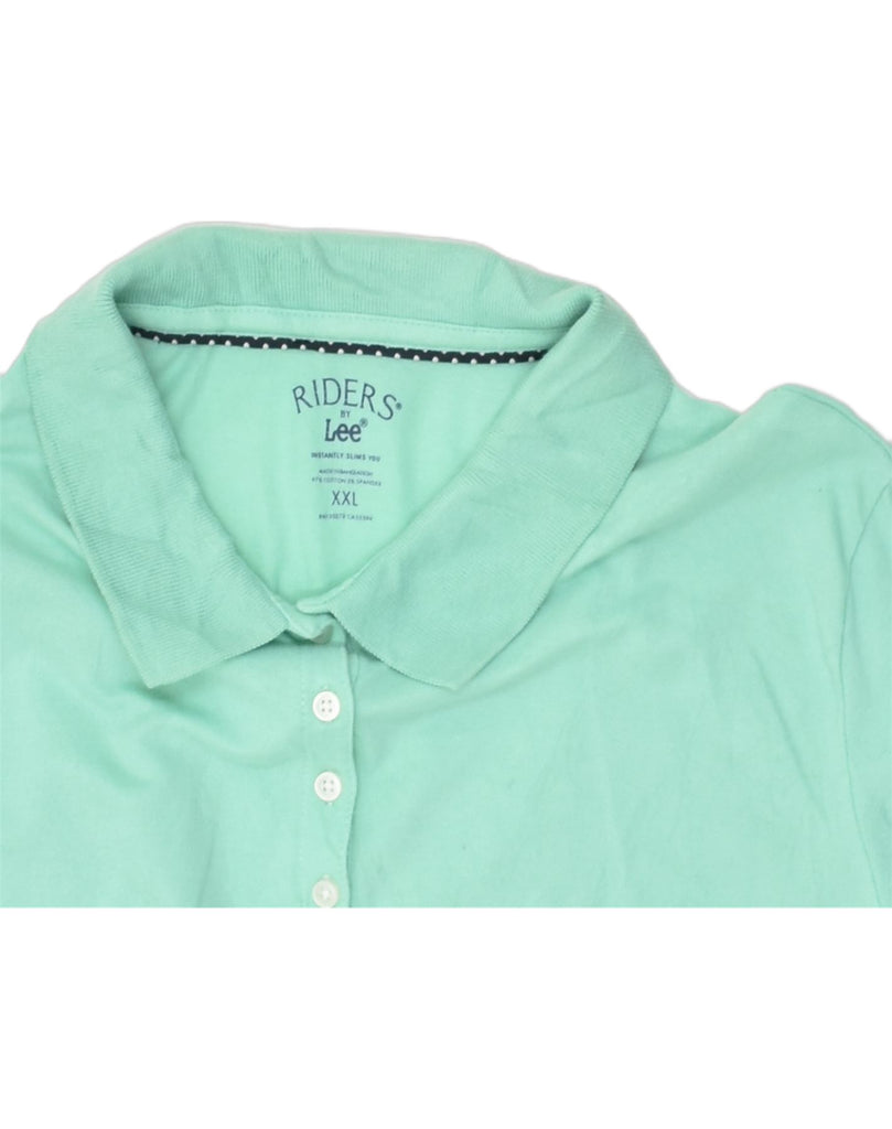 LEE Womens Rider Polo Shirt UK 20 2XL Green Cotton | Vintage Lee | Thrift | Second-Hand Lee | Used Clothing | Messina Hembry 