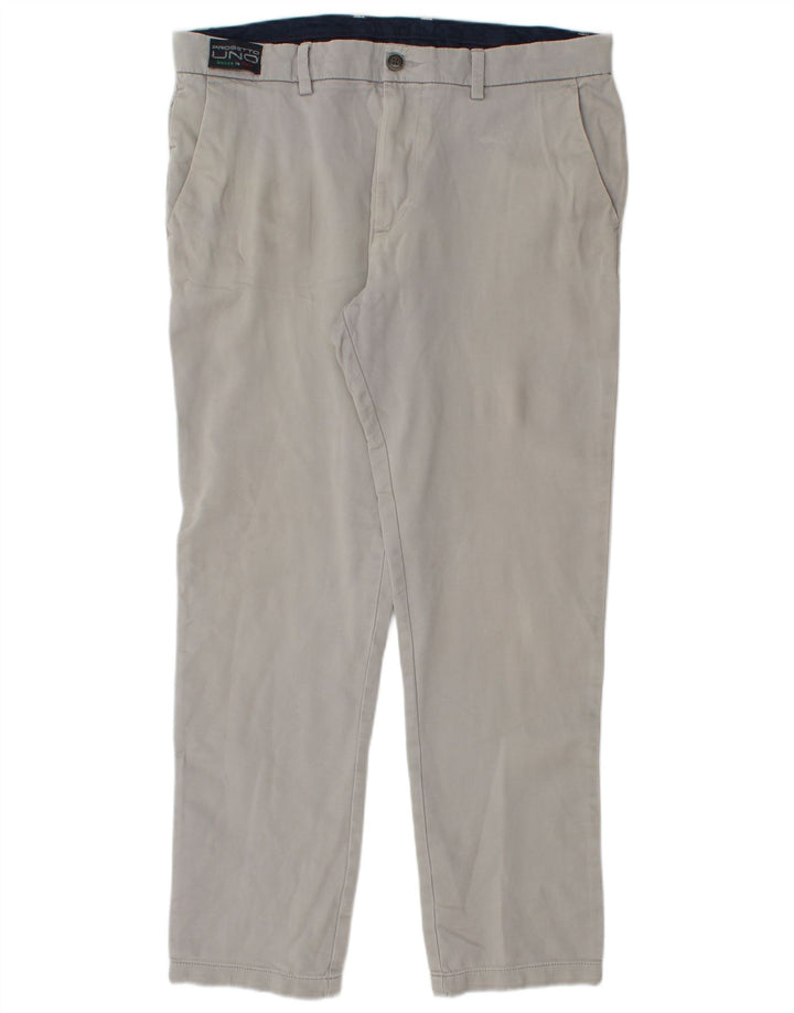Marks & Spencer Mens Regular Fit Chino Trousers W36 L31 Grey Cotton