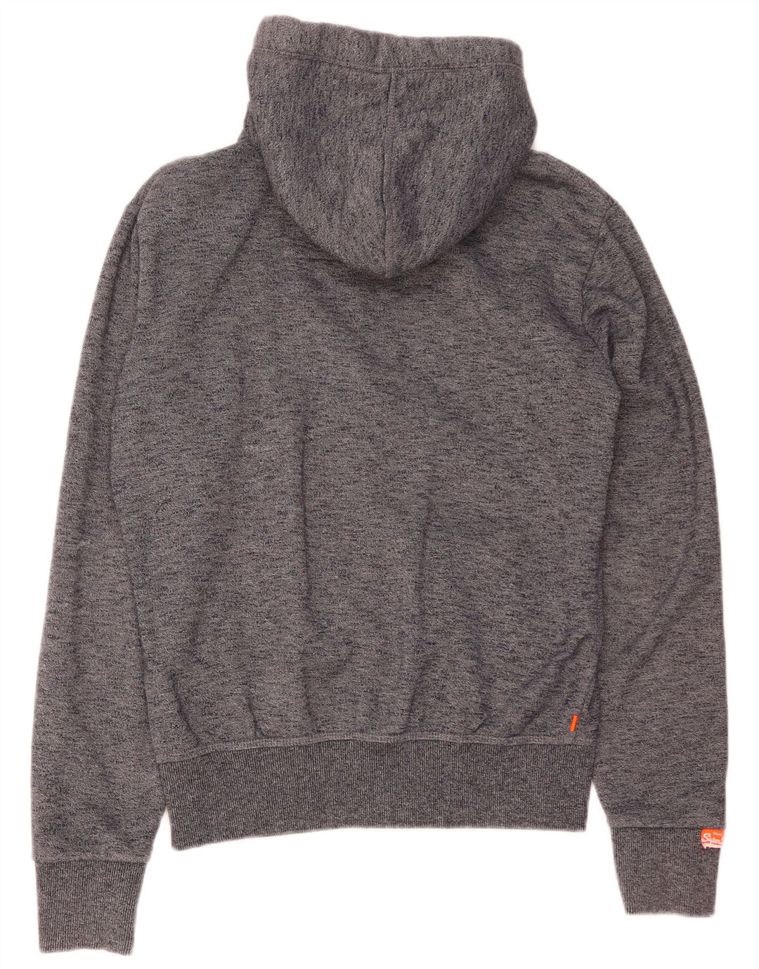 Superdry Mens Zip Hoodie Sweater Small Grey Flecked Cotton