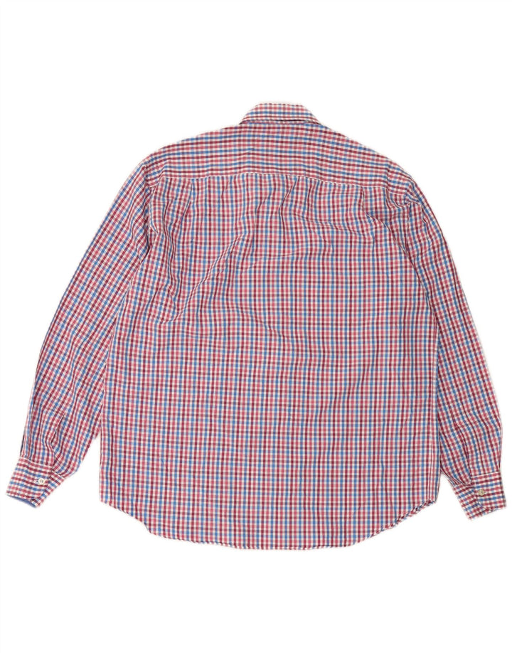 PIERRE CARDIN Mens Shirt Size 41 Medium Red Check