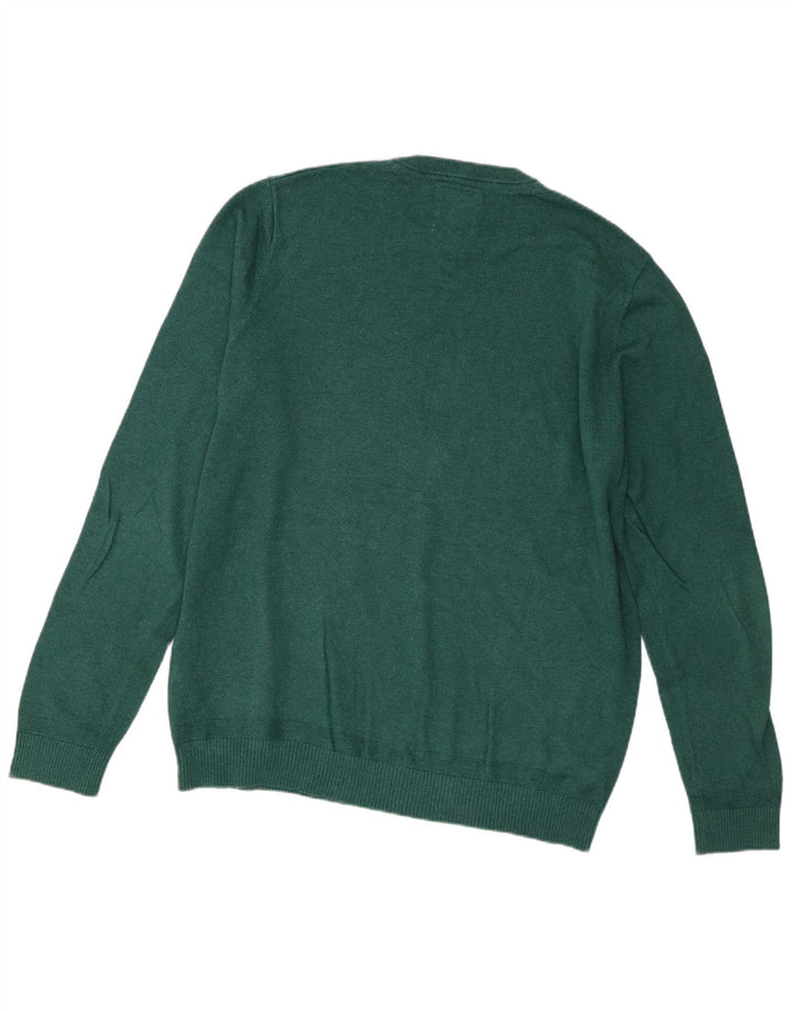 Fat Face Mens Regular Fit Crew Neck Jumper Sweater Large Green Cotton