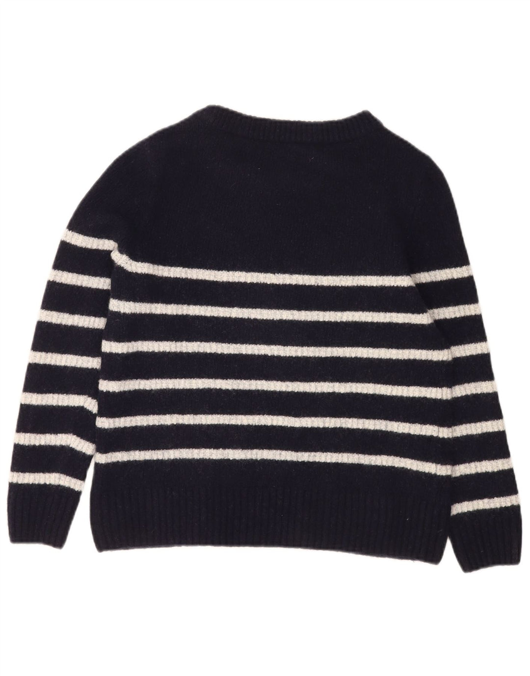 Barbour Womens Boat Neck Jumper Sweater UK 14 Medium Navy Blue Striped Wool