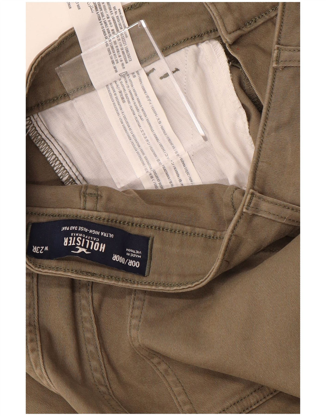 HOLLISTER Womens High Waist Cargo Trousers US 00 2XS W23 L31 Beige