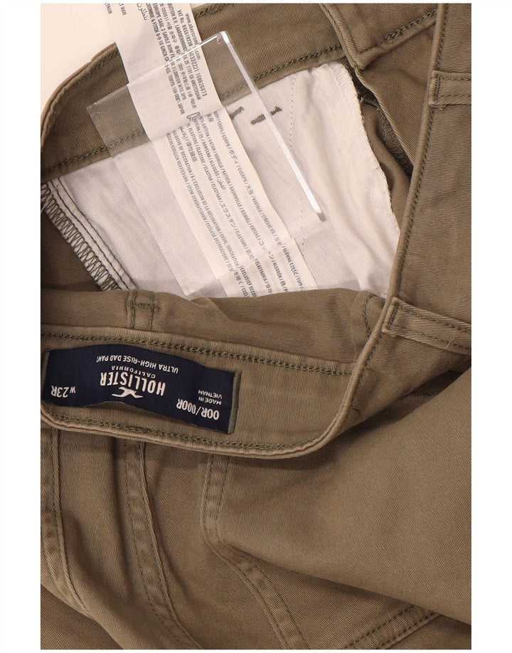 HOLLISTER Womens High Waist Cargo Trousers US 00 2XS W23 L31 Beige