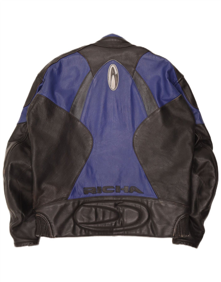 Richa Mens Leather Biker 2 Piece Set 3XL W48 L26 Black Colourblock