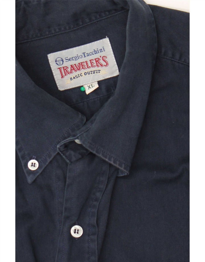 Sergio Tacchini Mens Shirt XL Navy Blue