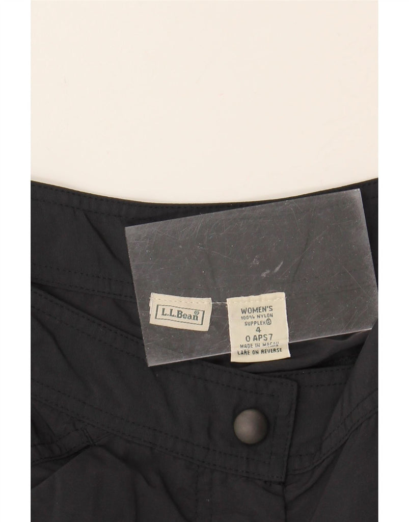 L.L.BEAN Womens Straight Cropped Trousers US 4 Small W27 L24 Black Nylon Vintage L.L.Bean and Second-Hand L.L.Bean from Messina Hembry 