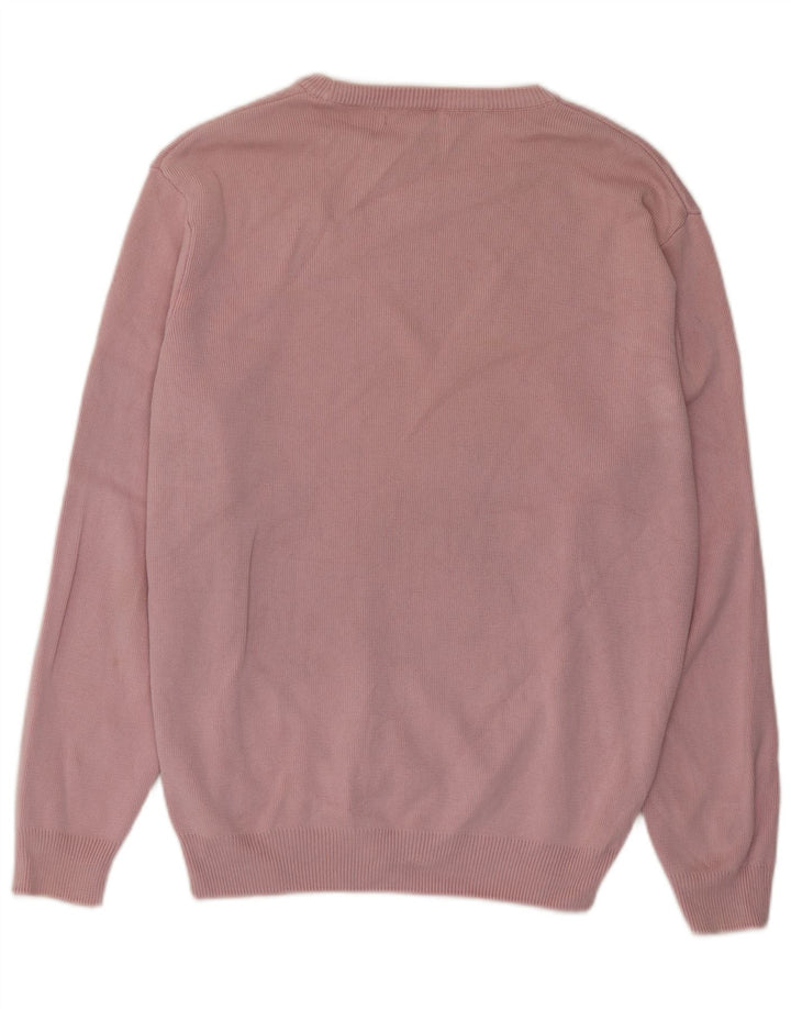 Zara Mens Crew Neck Jumper Sweater Medium Pink Cotton