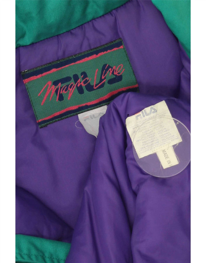 Fila Mens Hooded Padded Jacket IT 46 Small Green Polyester