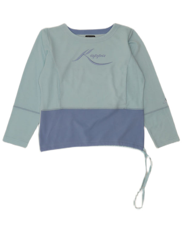 Kappa Girls Graphic Top Long Sleeve 13-14 Years 2XL Blue Colourblock