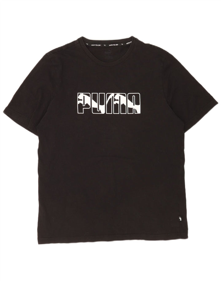 Puma Mens Graphic T-Shirt Top Large Black Cotton