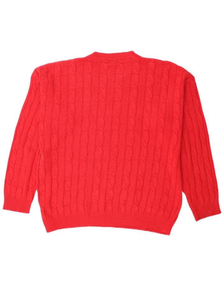 CONTE MASSIMO Mens Crew Neck Jumper Sweater XL Red Cotton