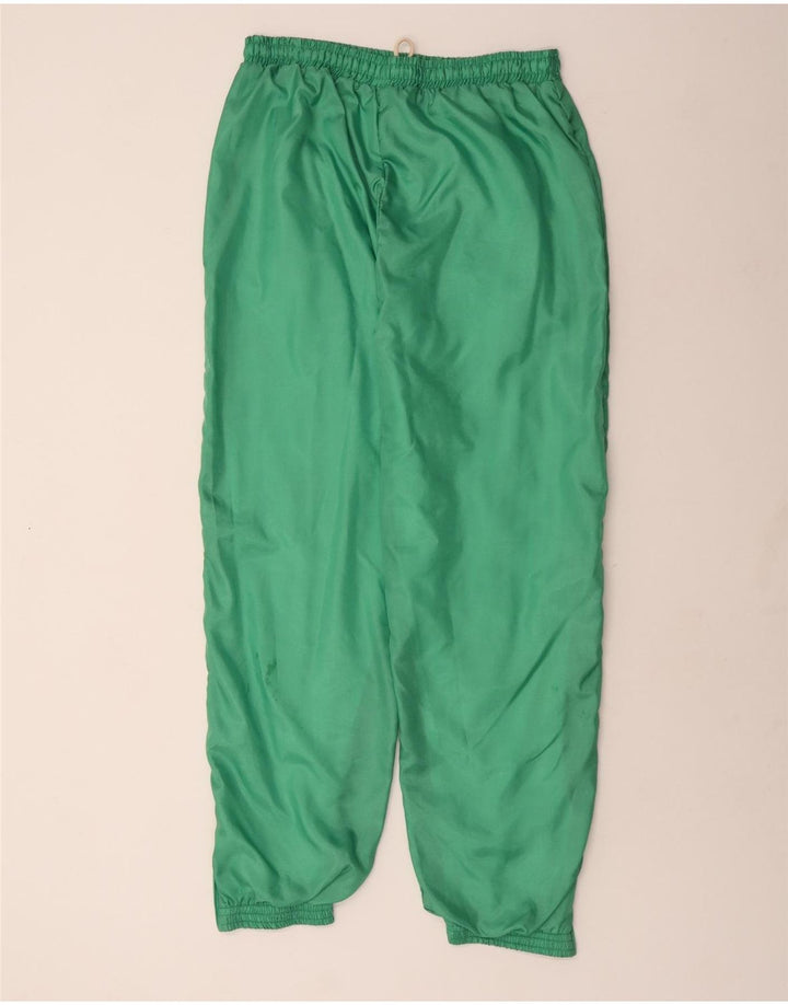 Vintage Mens Tracksuit Trousers Joggers Large  Green Nylon