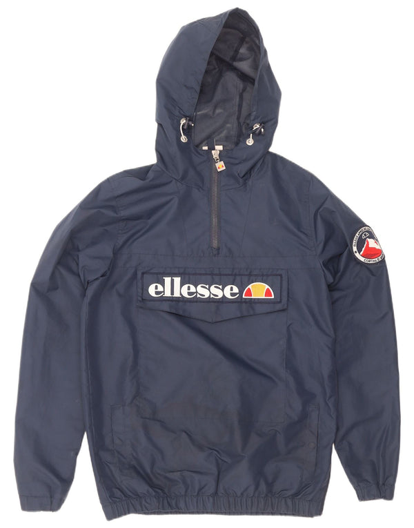 Ellesse Mens Graphic Hooded Anorak Jacket UK 34 XS Navy Blue Polyester