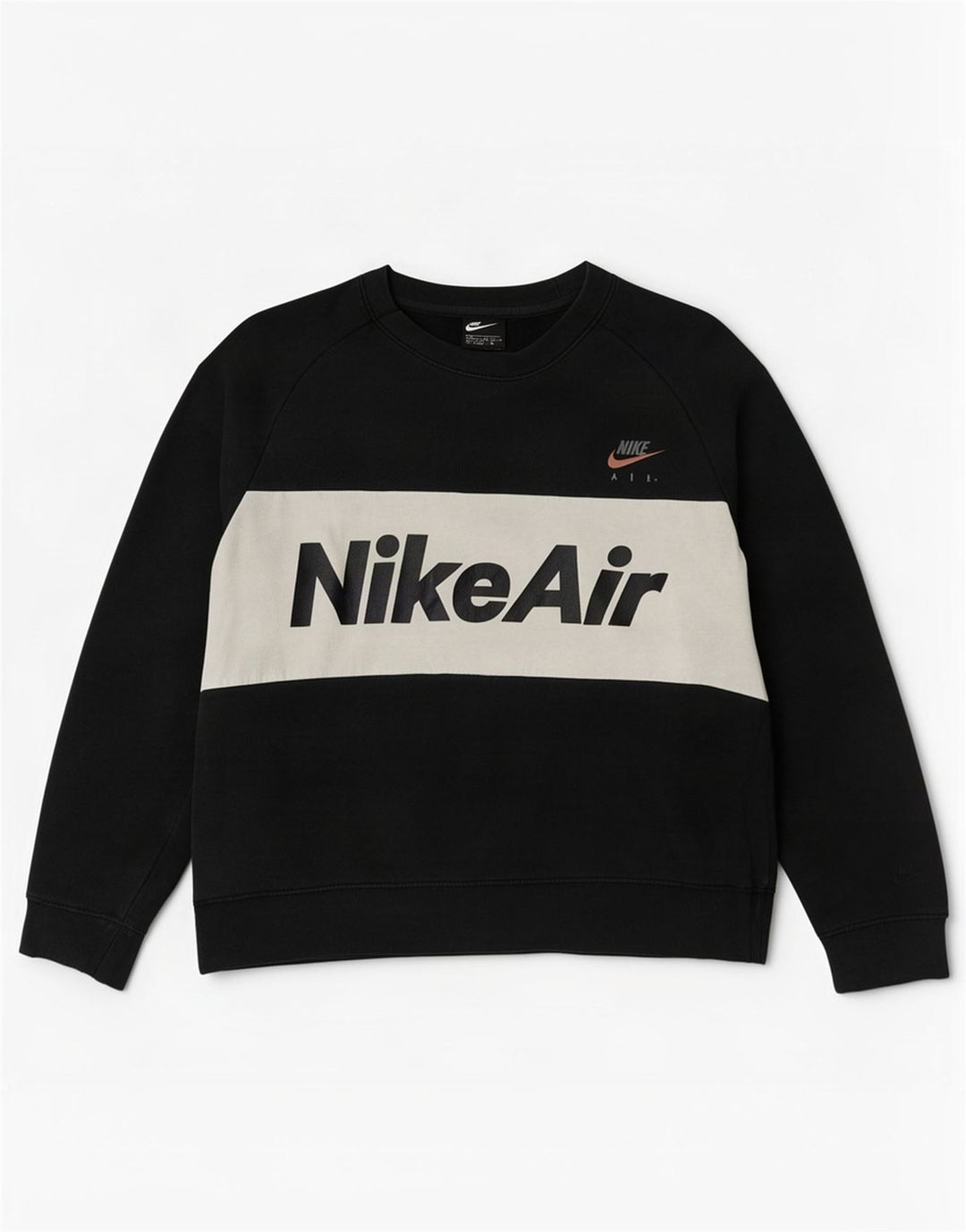Nike Mens Graphic Sweatshirt Jumper Medium Black Colourblock Cotton