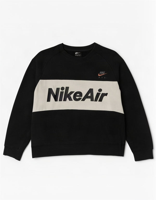 Nike Mens Graphic Sweatshirt Jumper Medium Black Colourblock Cotton