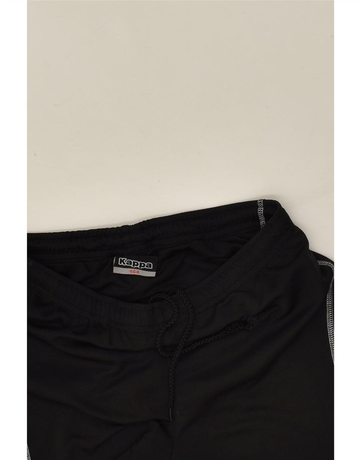 KAPPA Boys Graphic Sport Shorts 13-14 Years Black Polyester | Vintage Kappa | Thrift | Second-Hand Kappa | Used Clothing | Messina Hembry 