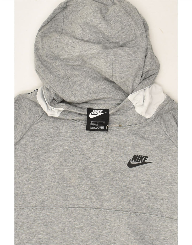 NIKE Boys Graphic Hoodie Jumper 13-14 Years XL Grey Cotton | Vintage Nike | Thrift | Second-Hand Nike | Used Clothing | Messina Hembry 