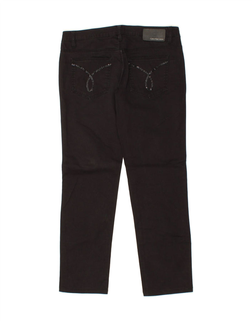 CALVIN KLEIN Womens Crop Casual Trousers W32 L27  Black Vintage Calvin Klein and Second-Hand Calvin Klein from Messina Hembry 