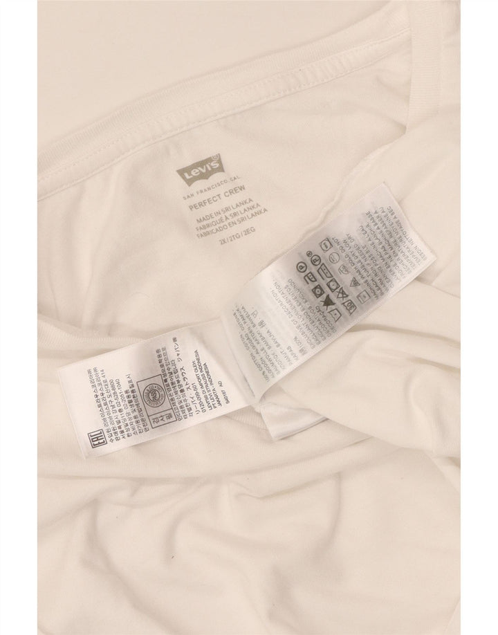 LEVI'S Womens Perfect Crew T-Shirt Top UK 20 2XL White Cotton