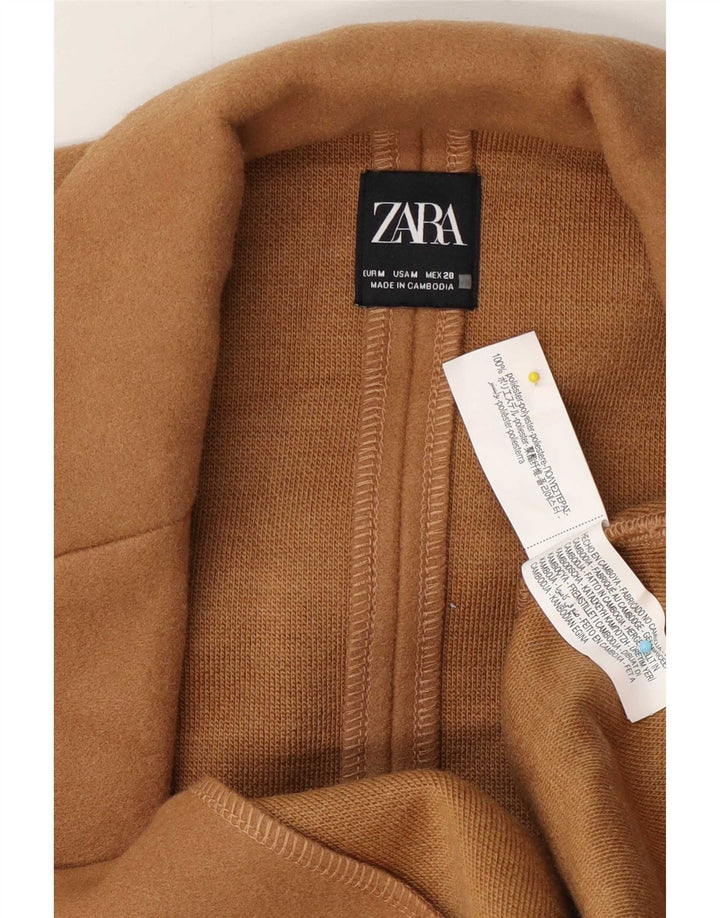 Zara Womens Open Overcoat UK 14 Medium Beige Polyester