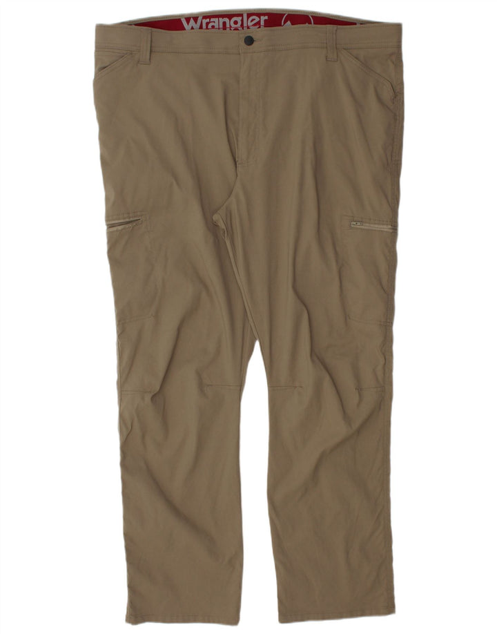 WRANGLER Mens Straight Cargo Trousers W44 L30 Beige Nylon