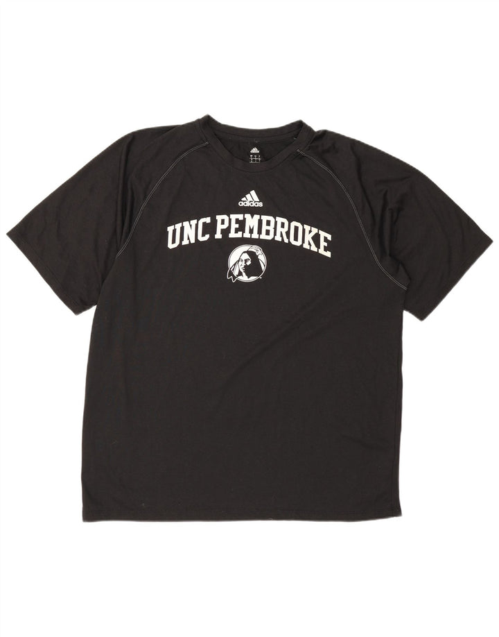Adidas Mens UNC Pembroke Graphic T-Shirt Top Large Black Polyester