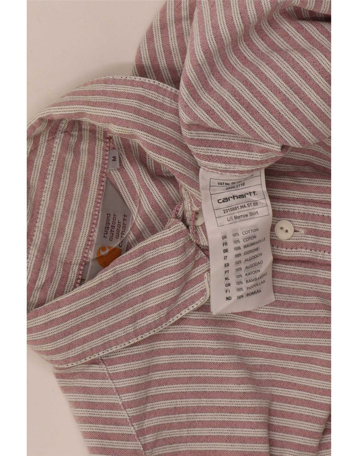 Carhartt Mens Shirt Medium Red Pinstripe Cotton