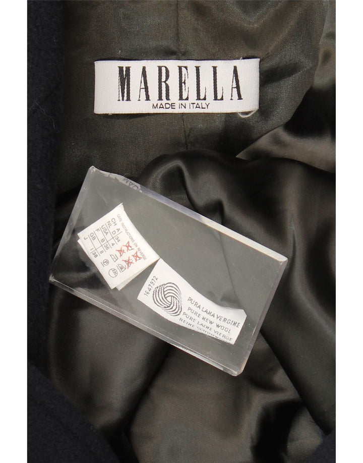 Marella Womens Oversized Double Breasted Coat UK 8 Small Navy Blue