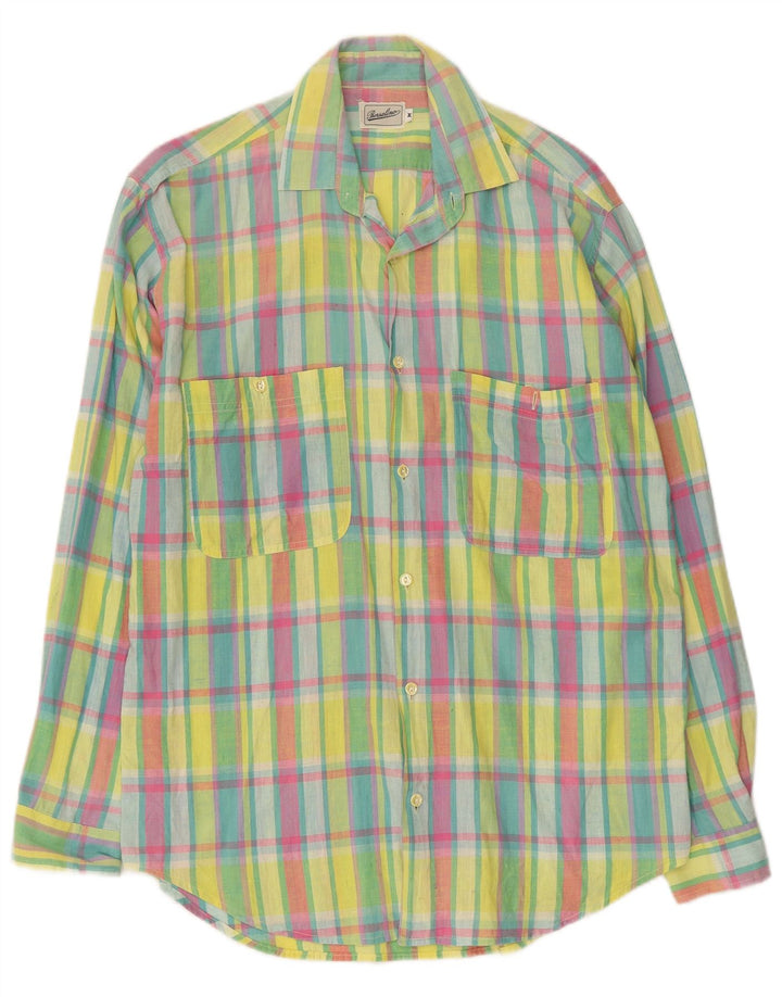 Borsalino Mens Shirt Medium Multicoloured Check Cotton