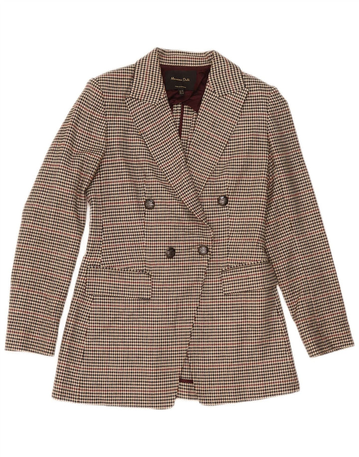 Massimo Dutti Womens Double Breasted Blazer Jacket EU 34 2XS Beige