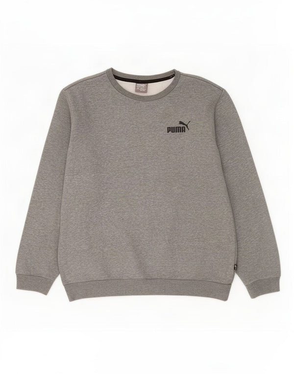 Puma Mens Sweatshirt Jumper Large Grey Flecked Cotton