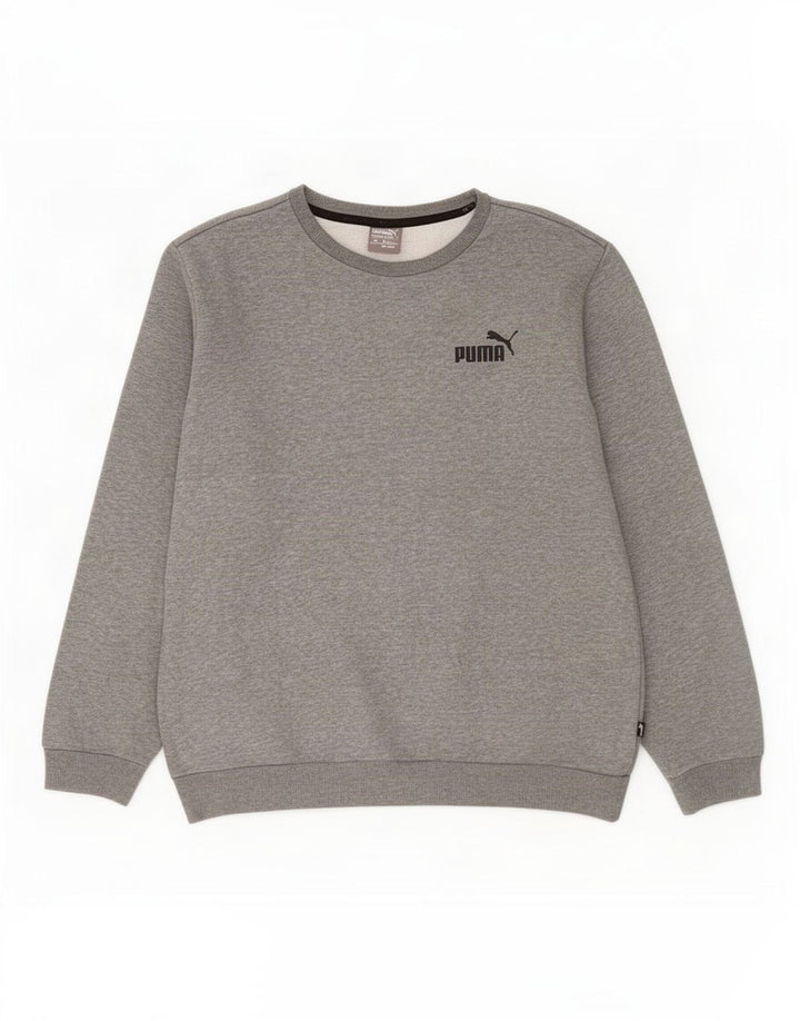 Puma Mens Sweatshirt Jumper Large Grey Flecked Cotton