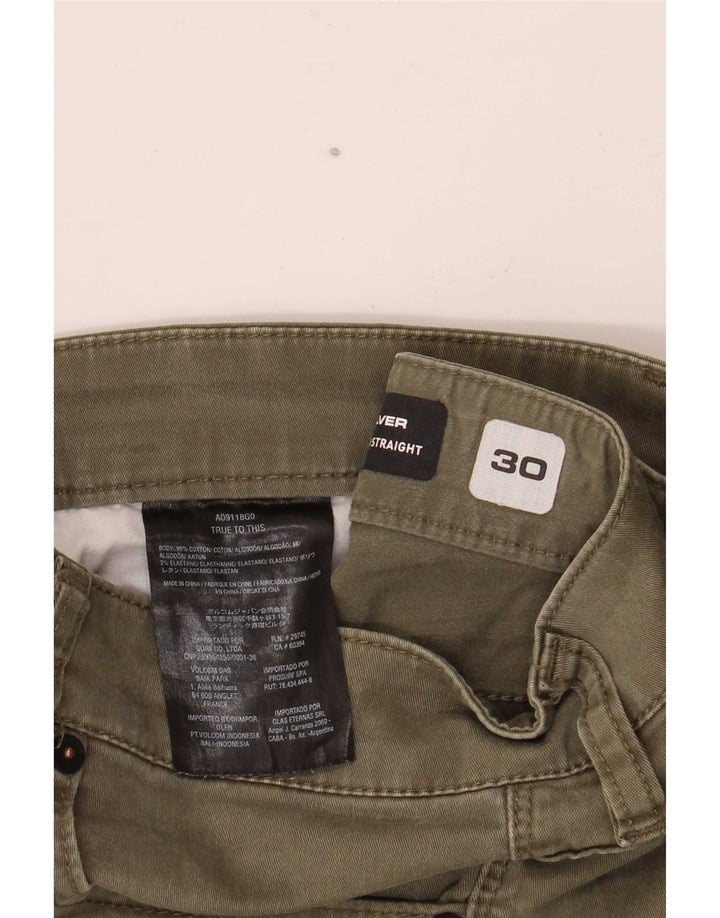 Volcom Mens Solver Denim Shorts W30 Medium Khaki Cotton