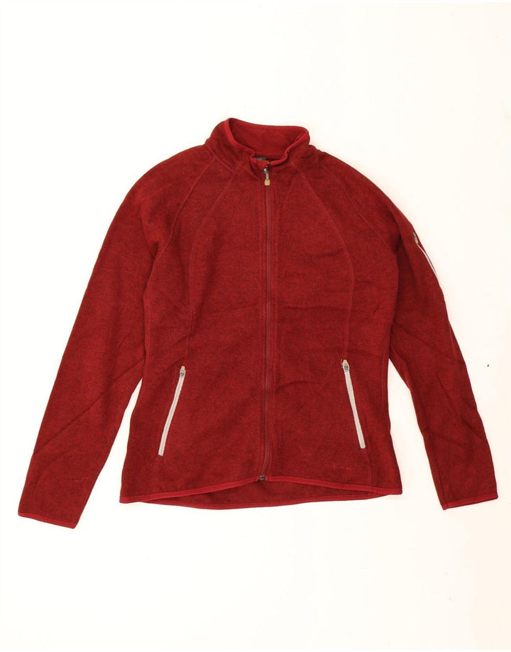Eddie Bauer Womens Tracksuit Top Jacket UK 18 XL Red Flecked Polyester