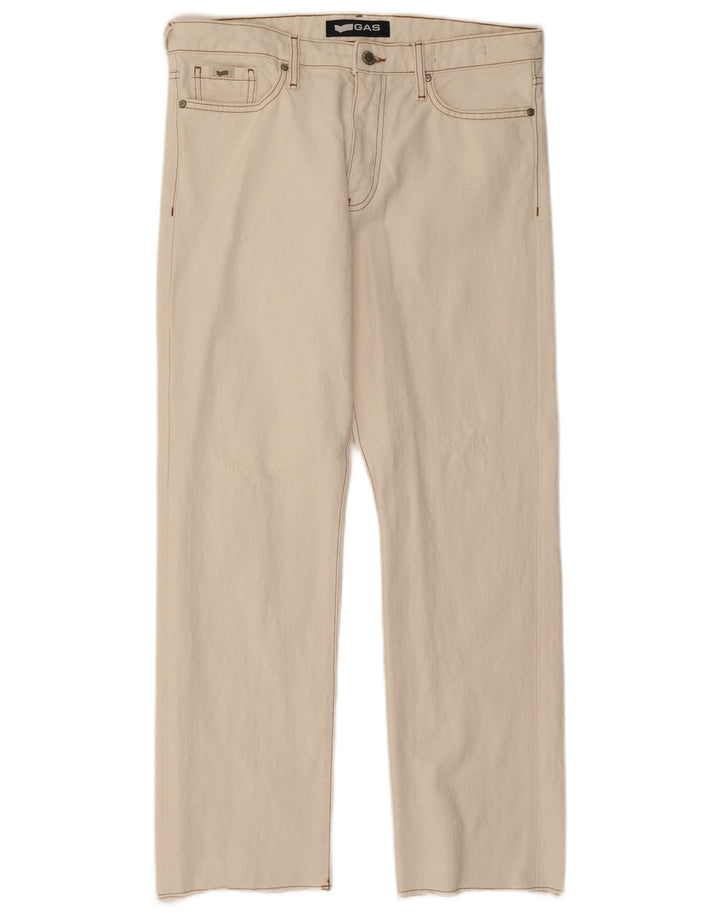 Gas Mens Straight Jeans W31 L28 White Cotton