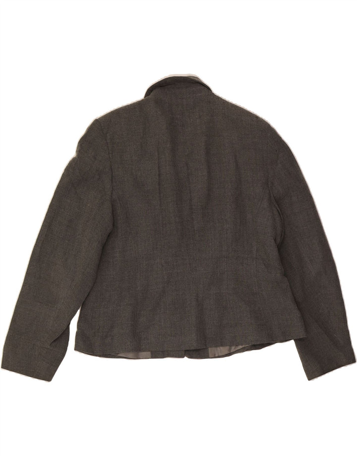 LAURA ASHLEY Womens 2 Button Blazer Jacket UK 18 XL Grey Viscose Vintage Laura Ashley and Second-Hand Laura Ashley from Messina Hembry 