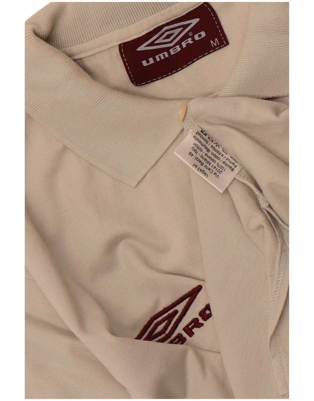 Umbro Mens Graphic Polo Shirt Medium White Cotton