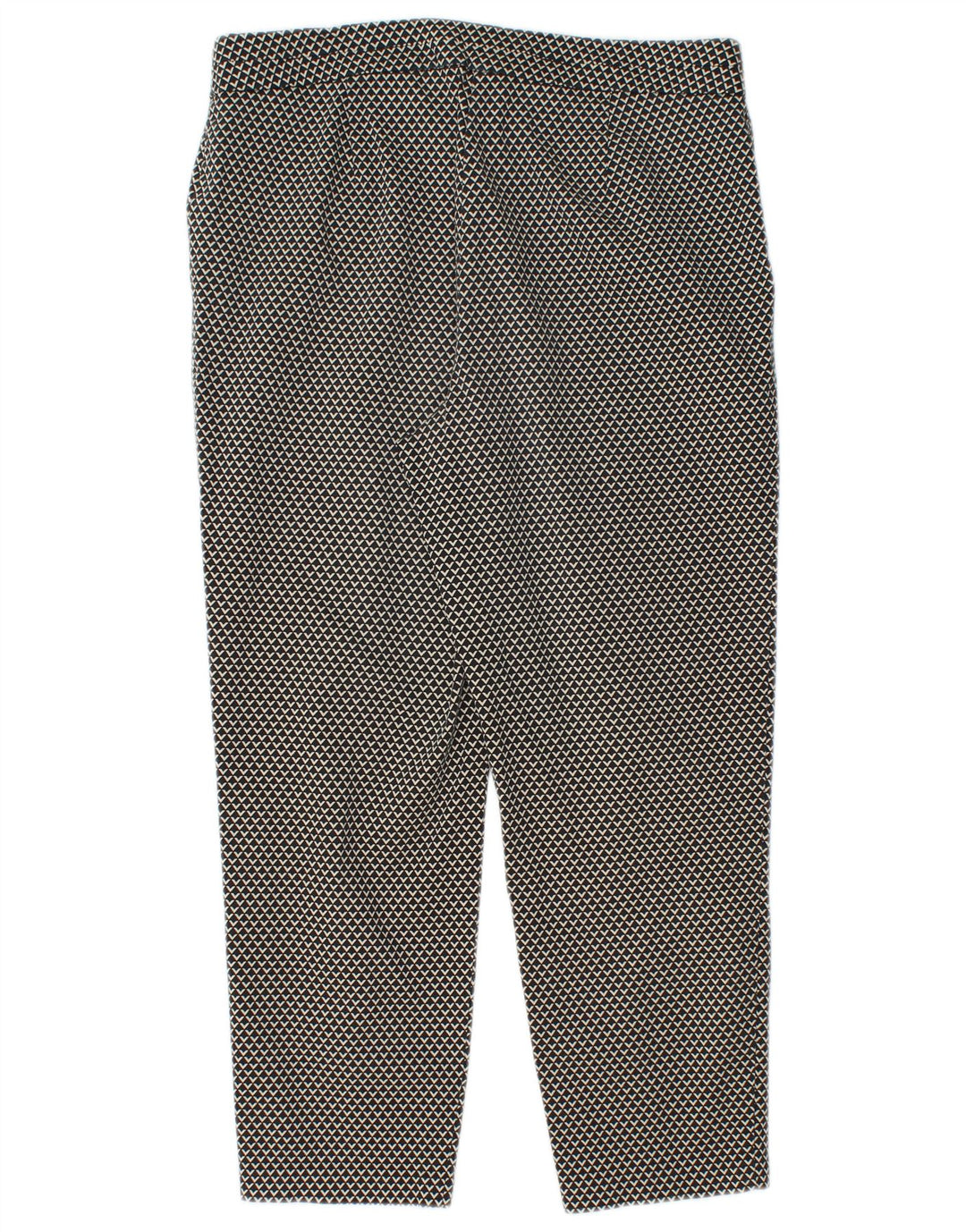Marks & Spencer Womens Capri Trousers UK 12 Medium W28 L22 Black Geometric