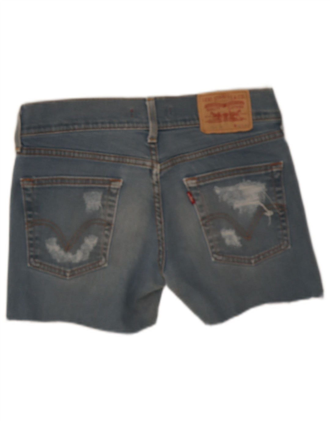 Levi's Womens 559 Distressed Denim Shorts W32 Large Blue Cotton