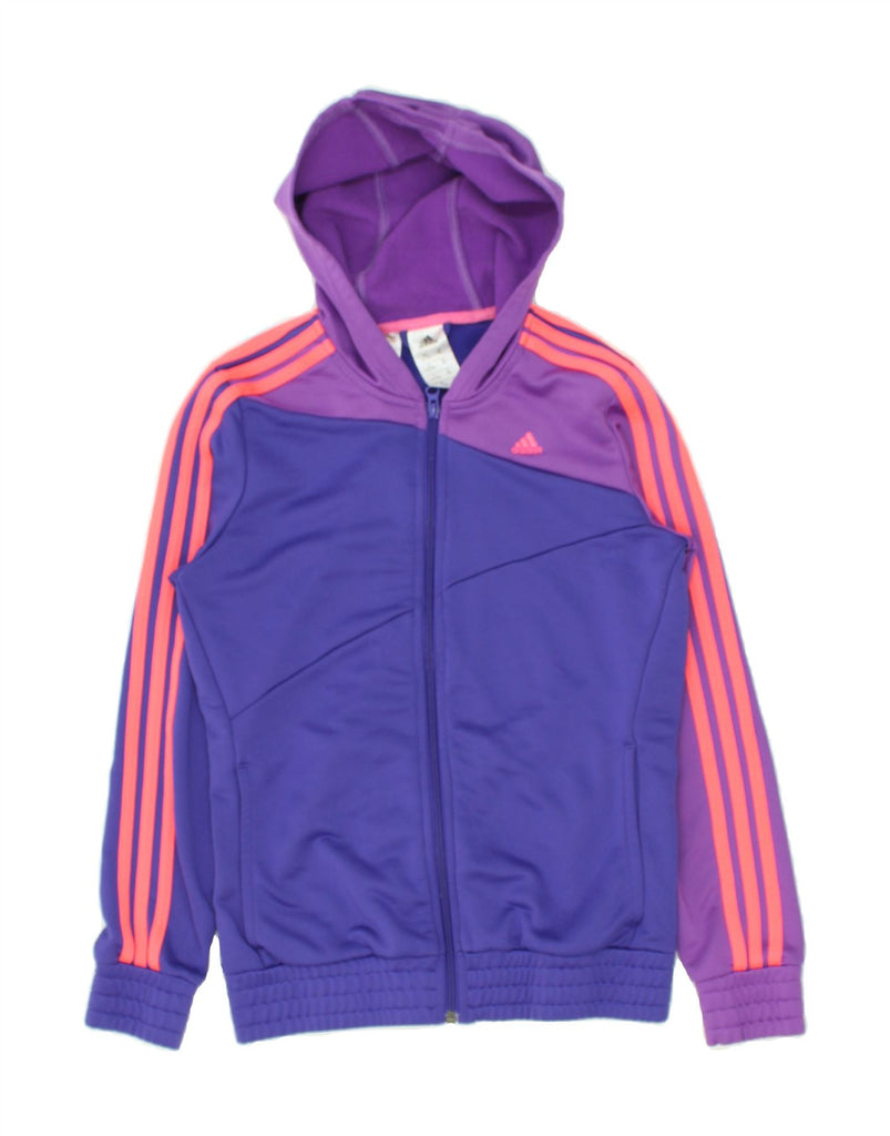 ADIDAS Girls Tracksuit Top Jacket 13-14 Years Blue Colourblock | Vintage Adidas | Thrift | Second-Hand Adidas | Used Clothing | Messina Hembry 