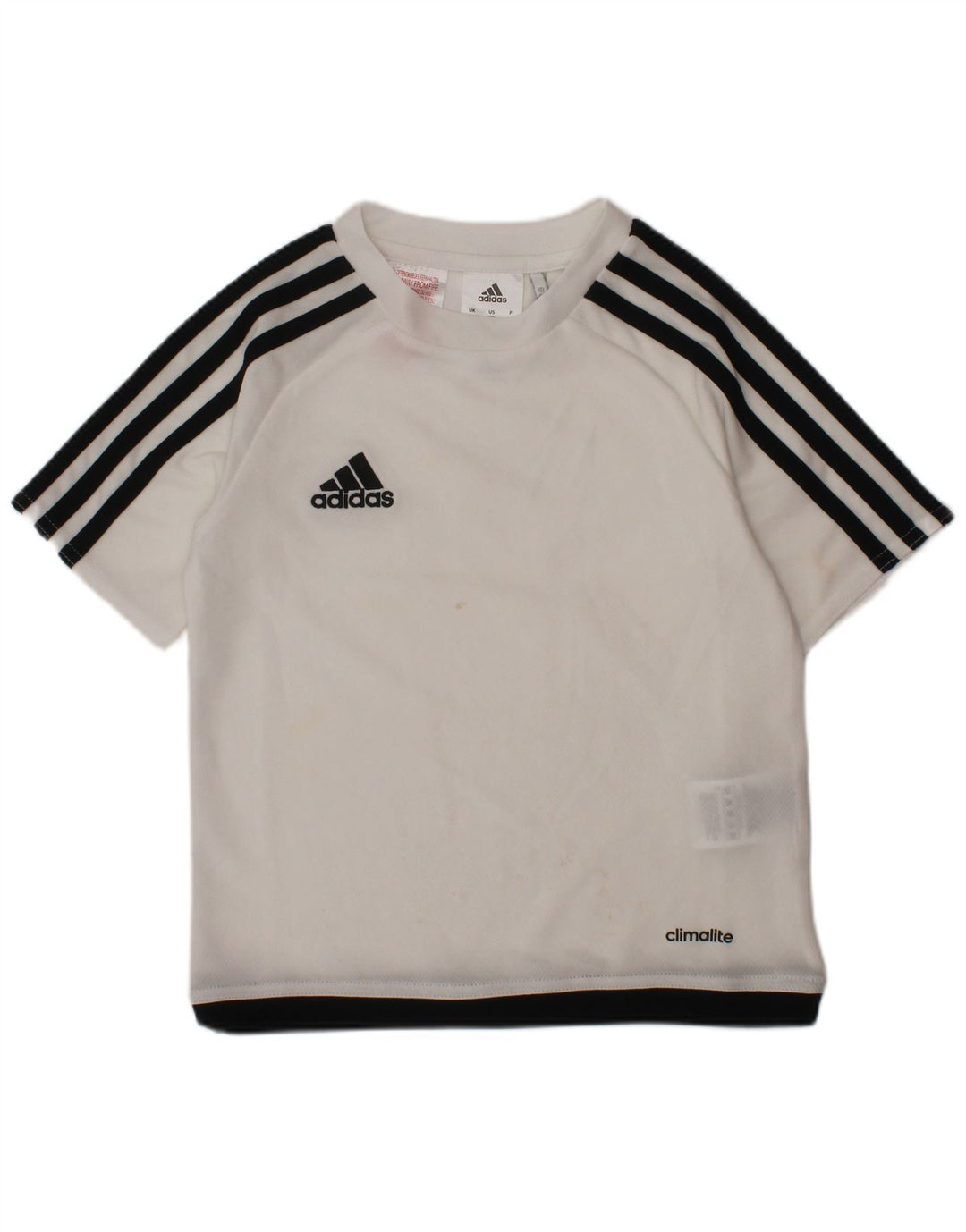 ADIDAS Boys Climalite T-Shirt Top 4-5 Years White Polyester