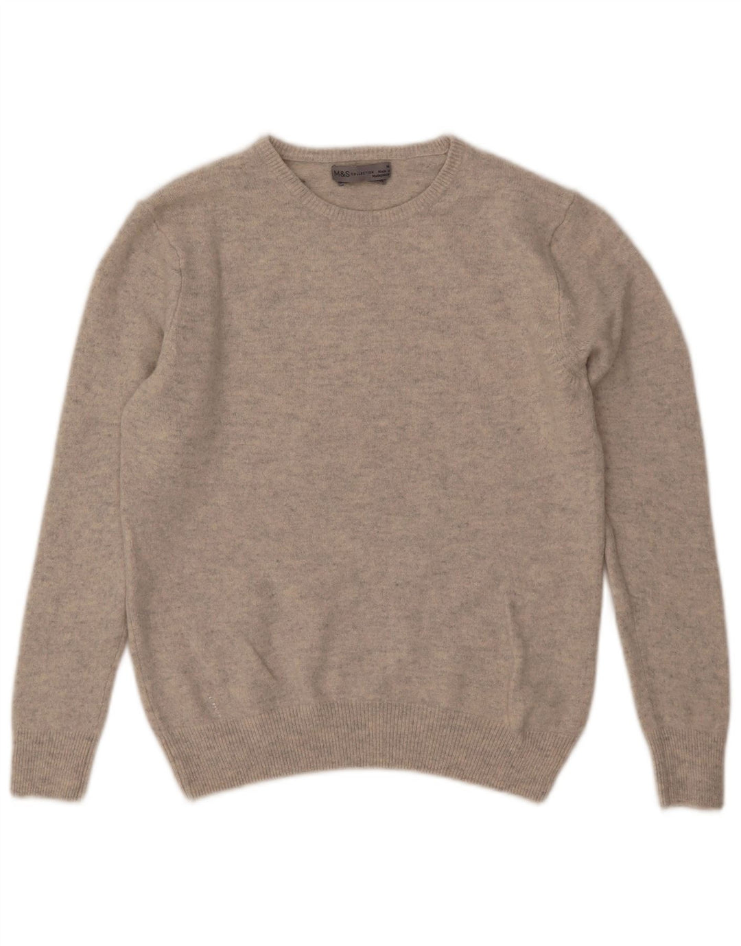 Marks & Spencer Womens Crew Neck Jumper Sweater UK 14 Medium Grey Flecked
